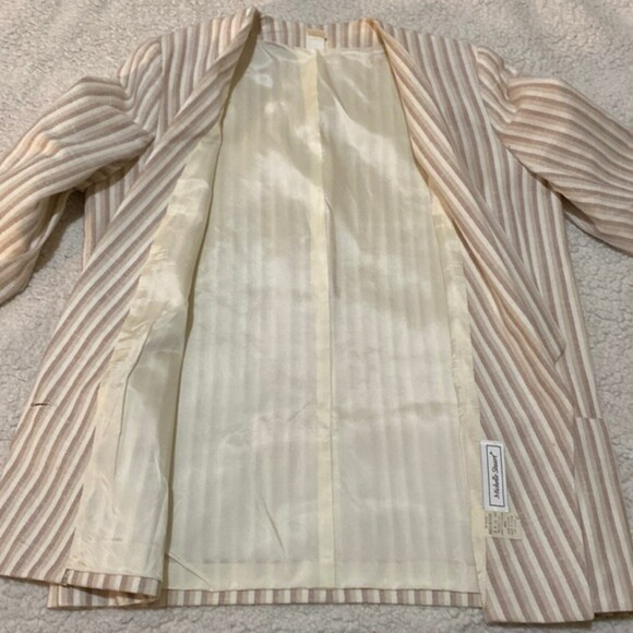 Vintage Michelle Stuart Pinstripe Blazer Jacket Dead Stock Pinstripe 16 NWT - Picture 7 of 15